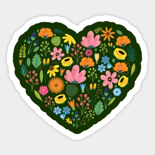 spring hert Sticker